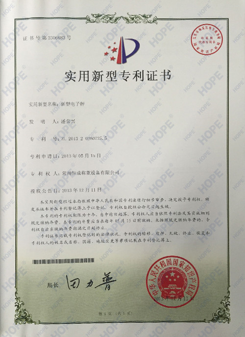 China SMARTWEIGH INSTRUMENT CO.,LTD Zertifizierungen